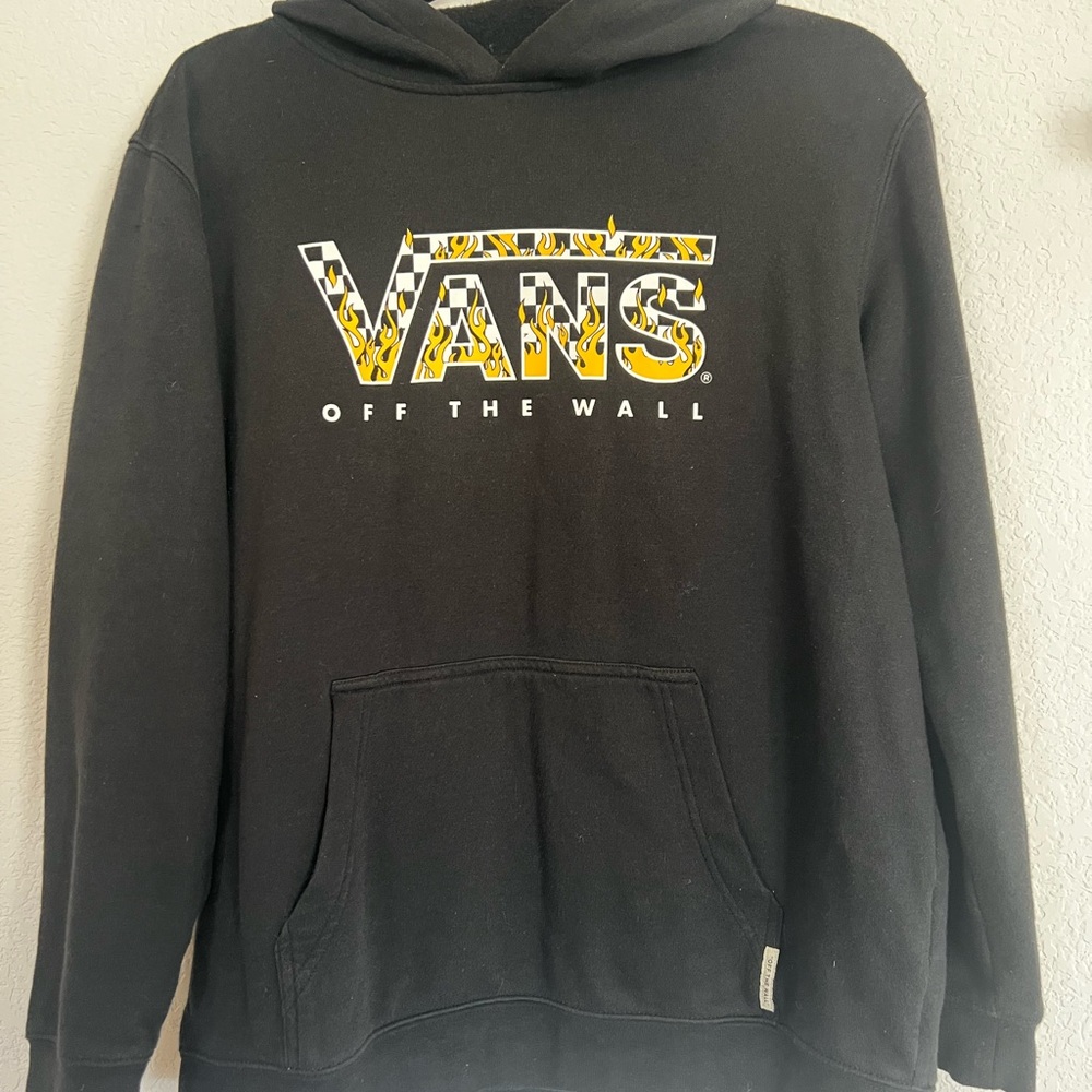 Vans Black Hoodie with Classic Checker Design